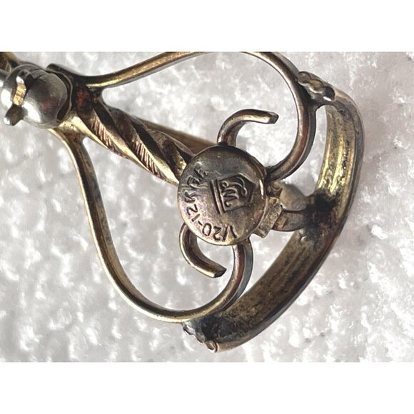 1940s Walter Lampl Gold Filled Brooch Swinging Bird Cage RARE FIND - Picture 6 of 8